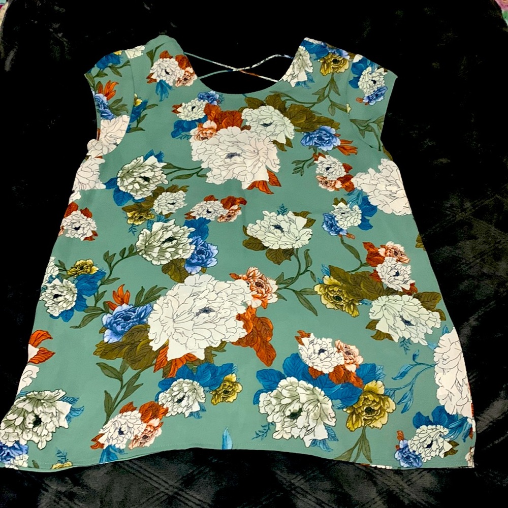 Green and flower shirt